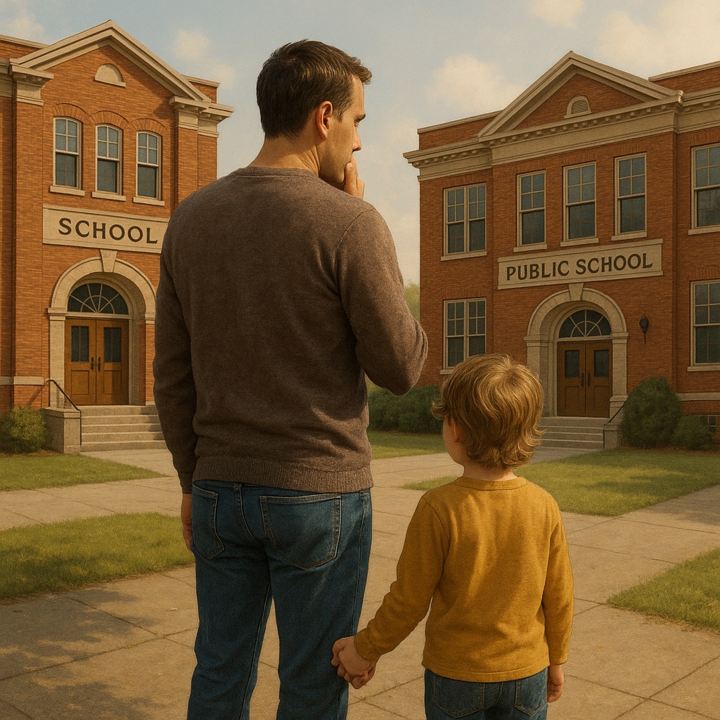 Parent considering whether to choose their child’s public school.