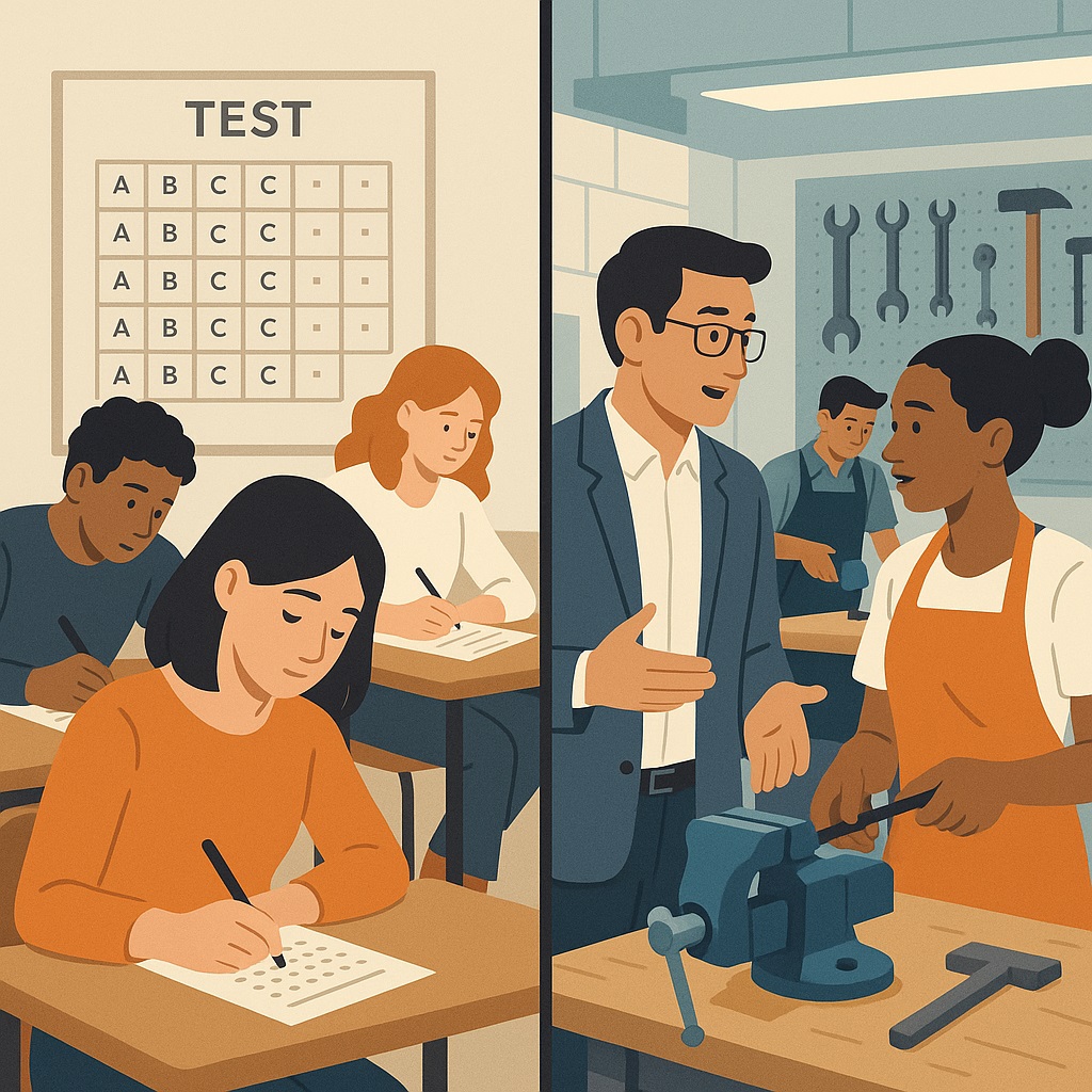 Students preparing for jobs through academic and career-based learning.