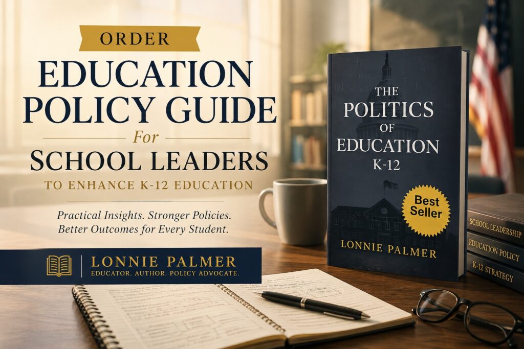 Order Education Policy Guide For School Leaders cover image showcasing educational resources for school leaders to improve K-12 education.